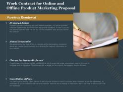 Work contract for online and offline product marketing proposal ppt visual grid