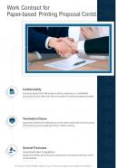 Work Contract For Paper Based Printing Proposal Contd One Pager Sample Example Document