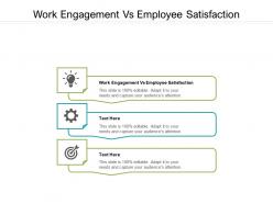 Work engagement vs employee satisfaction ppt powerpoint presentation ideas inspiration cpb