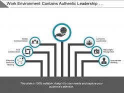 Work environment contains authentic leadership appropriate staffing and collaboration