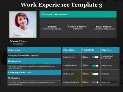 Work experience contact information ppt powerpoint presentation gallery designs download