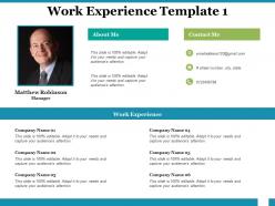 Work experience contact me ppt powerpoint presentation gallery example introduction