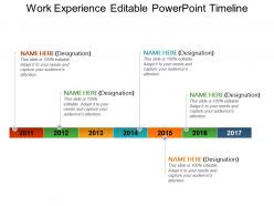 Work experience editable powerpoint timeline