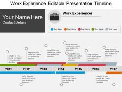 Work experience editable presentation timeline