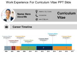 Work experience for curriculum vitae ppt slide