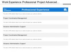 Work Experience Professional Project Advanced Management