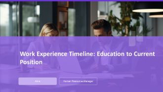 Work Experience Timeline Education To Current Position PPT PowerPoint AT