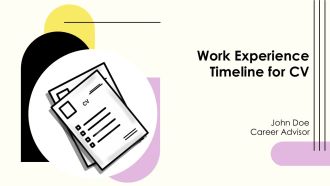 Work Experience Timeline For CV PPT Outline AT
