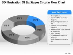Work flow business process diagram illustration of six stages circular chart powerpoint slides