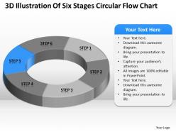 Work flow business process diagram illustration of six stages circular chart powerpoint slides