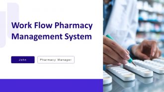 Work Flow Pharmacy Management System PPT Mockup AT