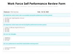 Work force self performance review form