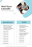 Work Hours And Benefits Proposal For Marketing Job One Pager Sample Example Document