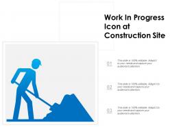 Work in progress icon at construction site