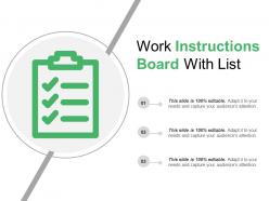 Work instructions board with list