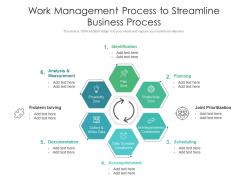 Work management process to streamline business process