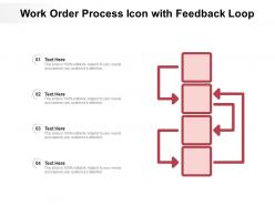 Work order process icon with feedback loop