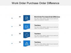 Work order purchase order difference ppt powerpoint presentation model design templates cpb