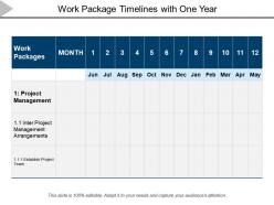 Work package timelines with one year