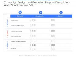Work plan schedule planning campaign design and execution proposal template ppt powerpoint styles