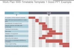 Work plan with timetable template 1 good ppt example