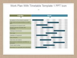 Work plan with timetable template 1 ppt icon