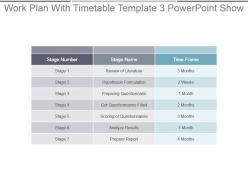 Work plan with timetable template 3 powerpoint show