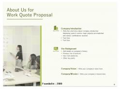 Work Quote Proposal Powerpoint Presentation Slides
