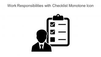 Work Responsibilities With Checklist Monotone Icon Powerpoint Pptx Png And Editable Eps Format