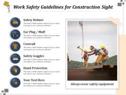 Work safety guidelines for construction sight