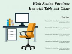 Work station furniture icon with table and chair