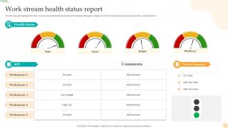 Work Stream Health Status Report