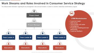 Work Streams And Roles Involved In Consumer Service Strategy Consumer Service Strategy