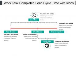 Work task completed lead cycle time with icons