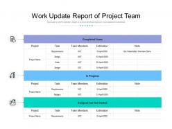 Work update report of project team