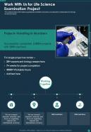 Work With Us For Life Science Examination Project One Pager Sample Example Document
