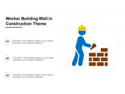Worker building wall in construction theme