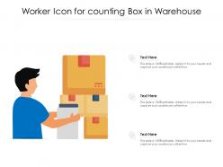 Worker Icon For Counting Box In Warehouse