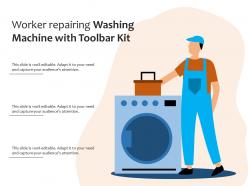 Worker repairing washing machine with toolbar kit
