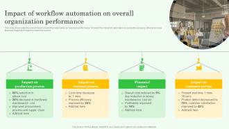 Workflow Automation Implementation Impact Of Workflow Automation On Overall Organization
