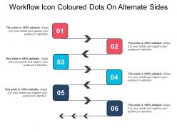 Workflow icon coloured dots on alternate sides