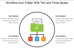 Workflow icon folder with tick and three boxes