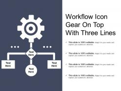 Workflow icon gear on top with three lines