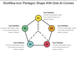 Workflow icon pentagon shape with dots at corners
