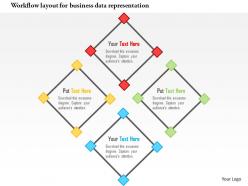 Workflow layout for business data representation flat powerpoint design