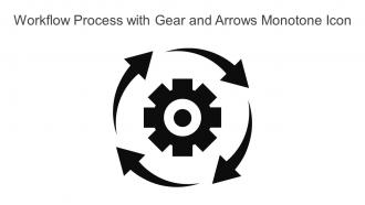Workflow Process With Gear And Arrows Monotone Icon In Powerpoint Pptx Png And Editable Eps Format