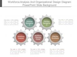 Workforce analysis and organizational design diagram powerpoint slide background