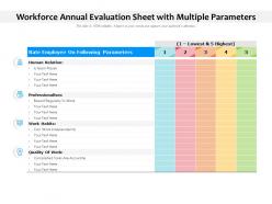 Workforce annual evaluation sheet with multiple parameters