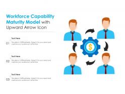 Workforce capability maturity model with upward arrow icon