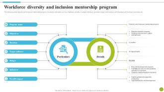 Workforce Diversity And Inclusion Mentorship Program Strategies To Improve Diversity DTE SS